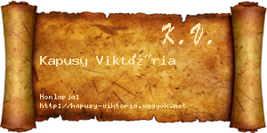 Kapusy Viktória névjegykártya