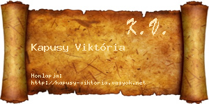 Kapusy Viktória névjegykártya